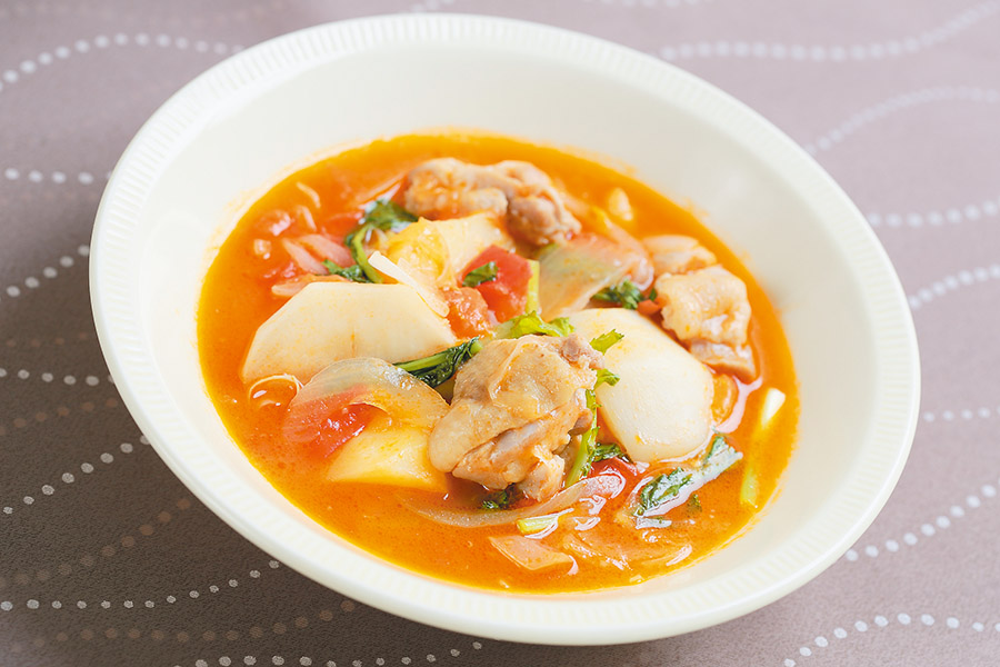 鶏肉とかぶのトマト煮