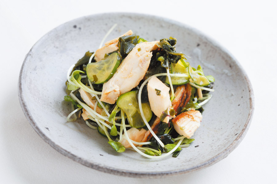 鶏肉の塩麹漬け焼き 酢じょうゆあえ