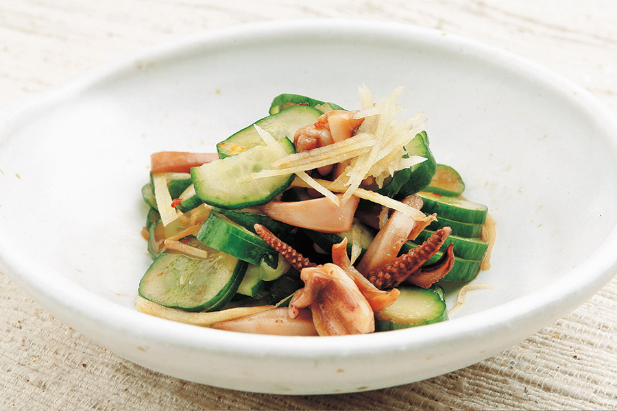 いかげそときゅうりのピリ辛あえ