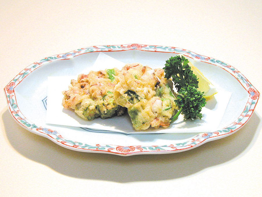 オクラとイカゲソのかき揚げ