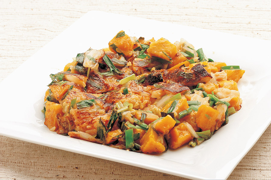 かぼちゃとにらのかわりチヂミ