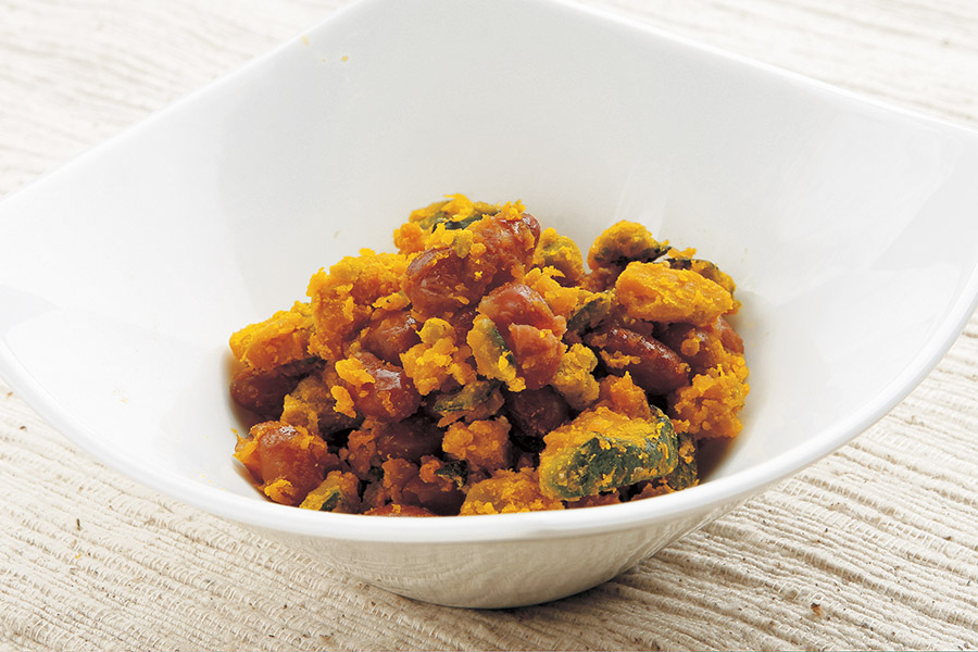 かぼちゃと金時豆の秋色サラダ