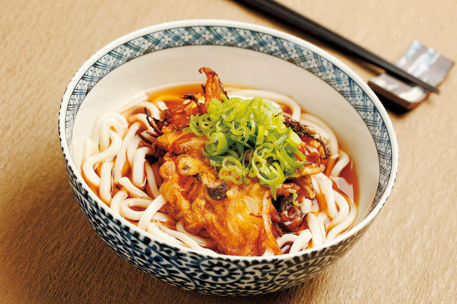 きのこたっぷりかき揚げうどん