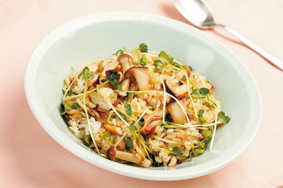 きのこの炊き込みバターライス