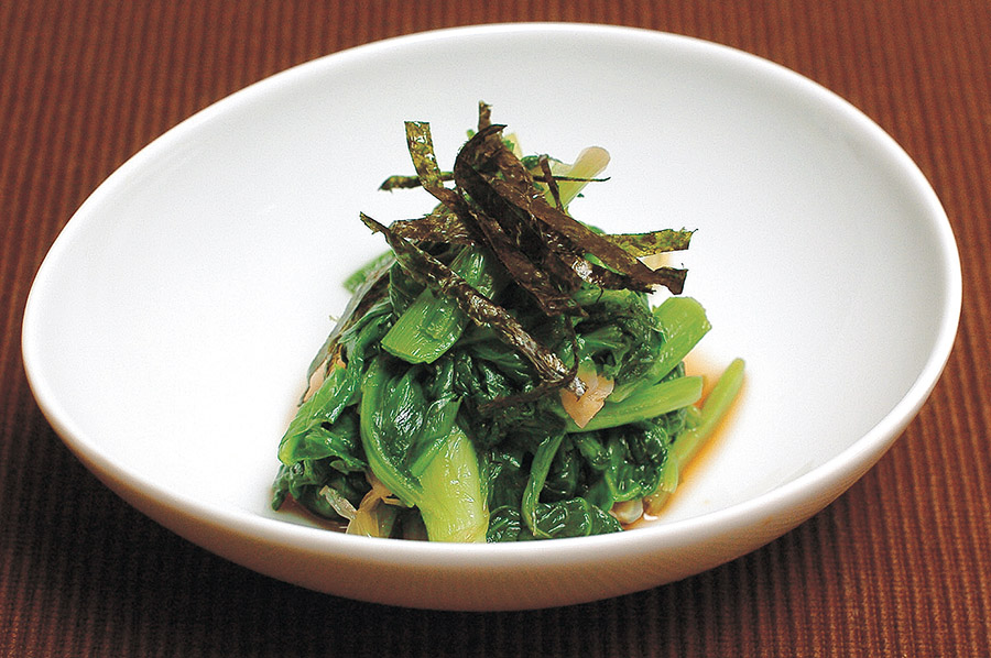 ほうれん草とニラののりあえ