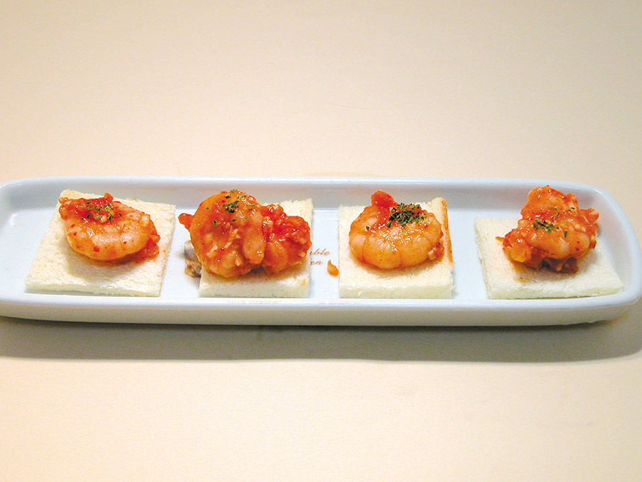 エビチリのカナッペ風