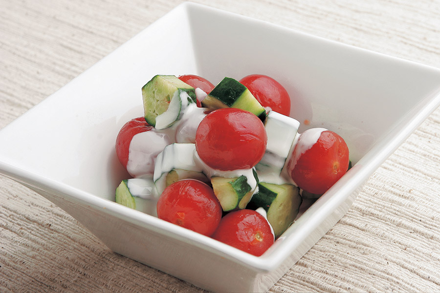 ミニトマトときゅうりのハニーソースあえ