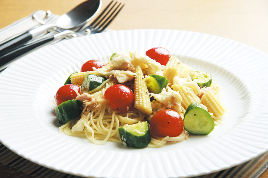 モッツァレラの冷製パスタ