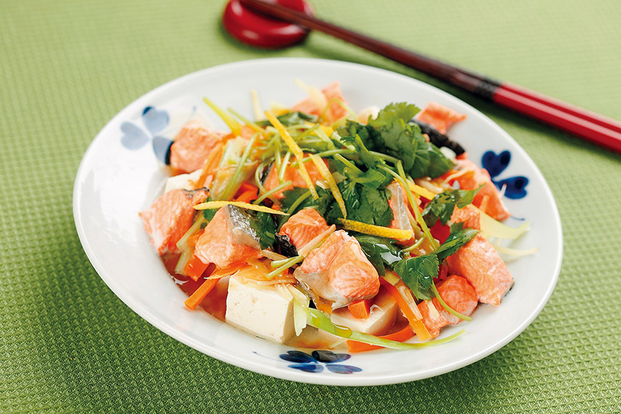 塩鮭の蒸しもの