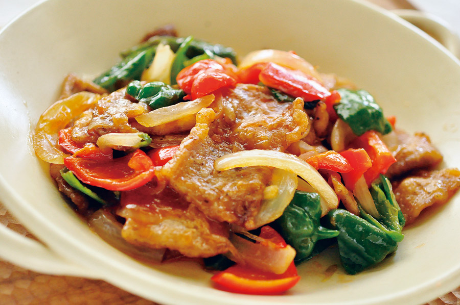 揚げ豚のケチャップ煮 