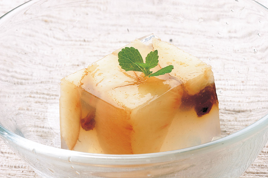 桃とはちみつの寒天ゼリー