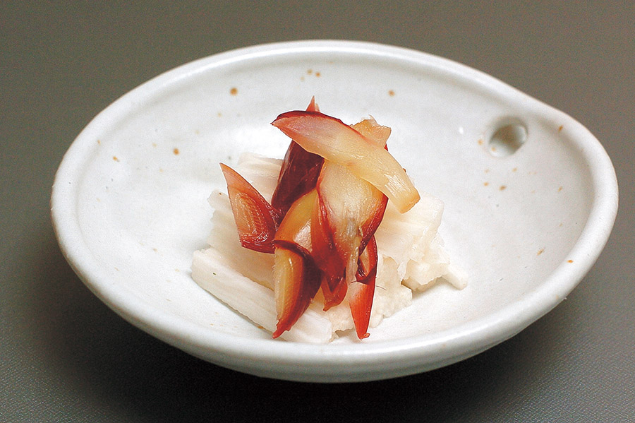 甘酢みょうがと長いものあえもの