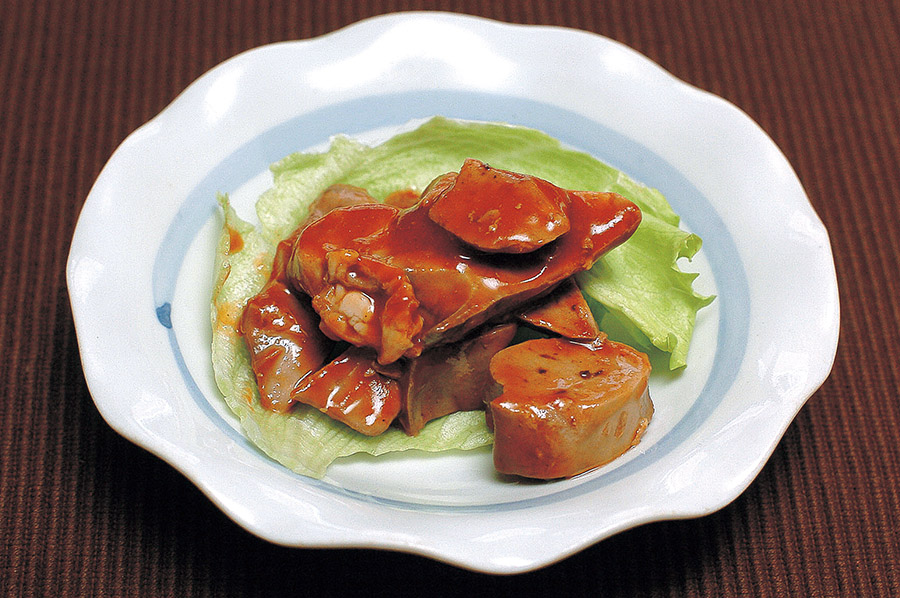 鶏レバーボイルのケチャソース