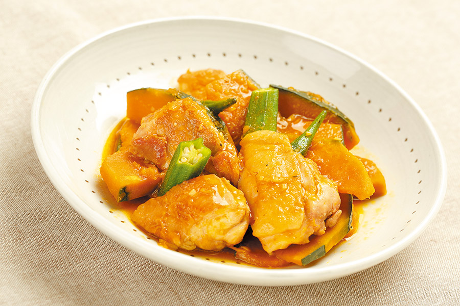 鶏肉とかぼちゃのオイスター炒め