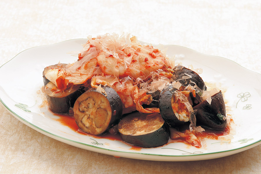 なすのキムチ蒸し