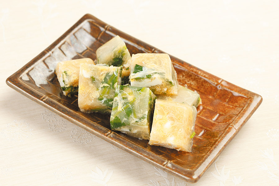 ほたてと卵の寒天寄せ