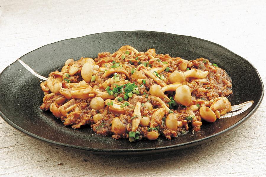 ブナピーとひき肉の甘味噌炒め