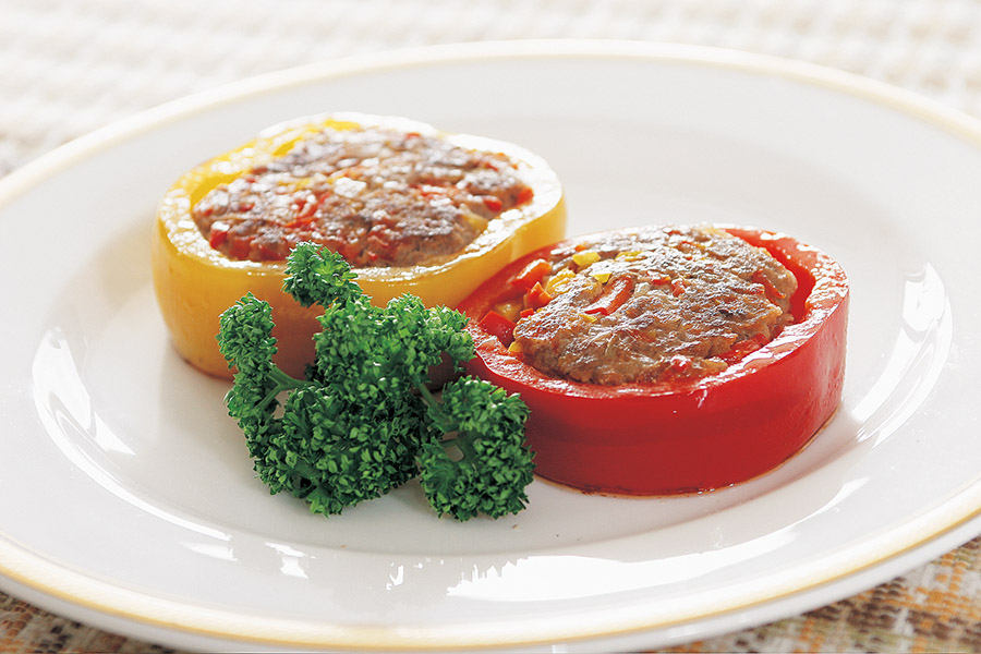 牛ひき肉のカラフルバーグ