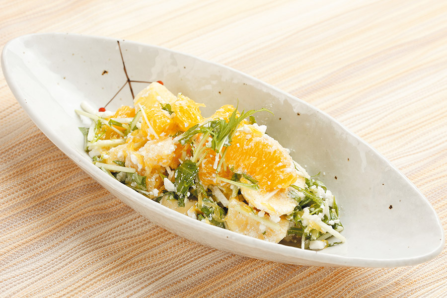 オレンジとさつまいものチーズサラダ