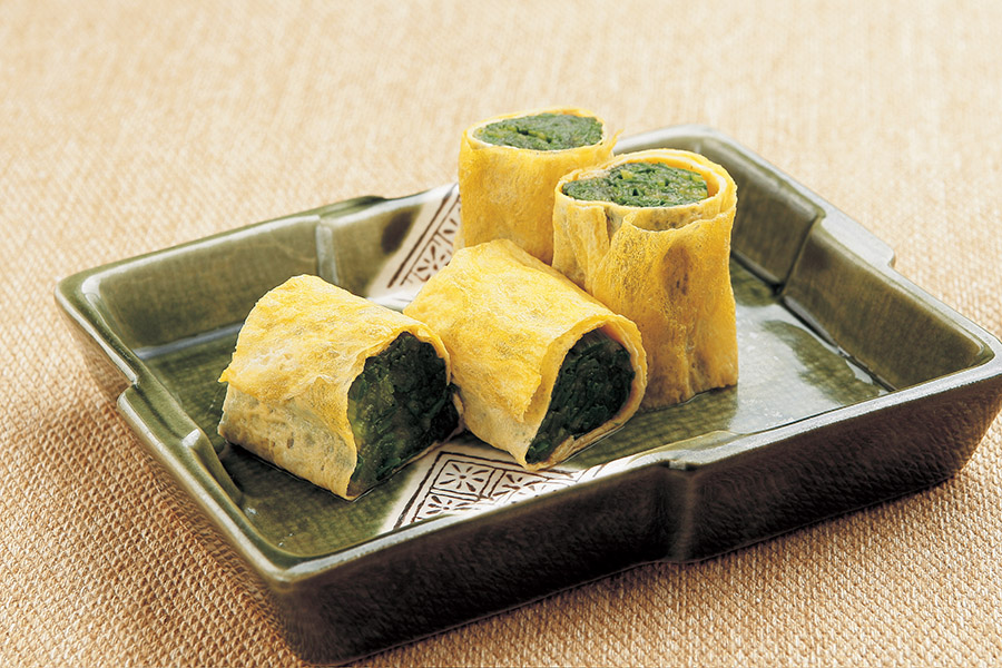 肌荒れ予防に「ほうれん草のきぬた巻き」