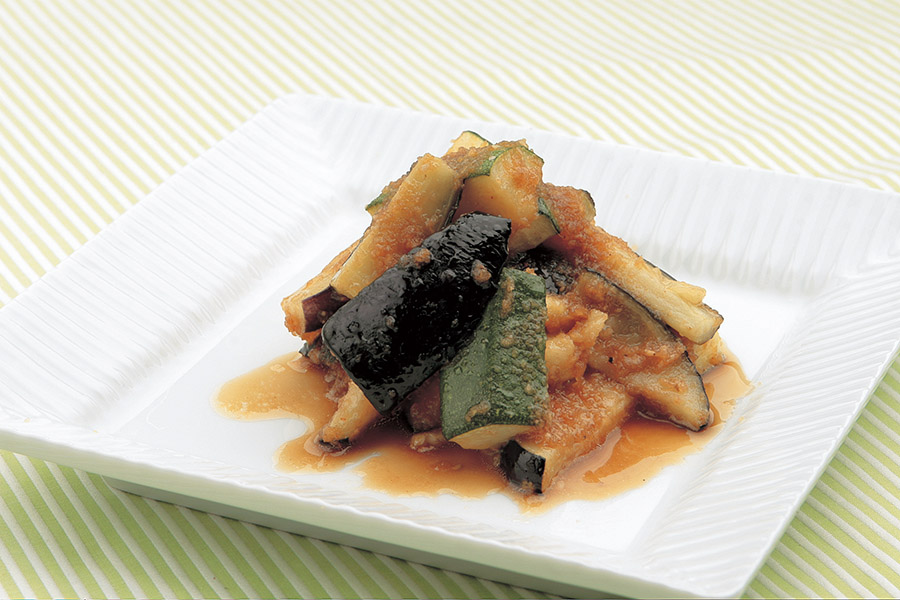 揚げズッキーニとなすのおろしあえ