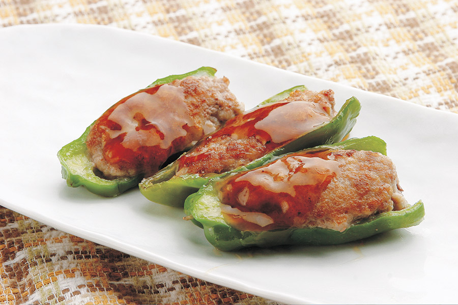 ピーマンのすり身詰めソテー