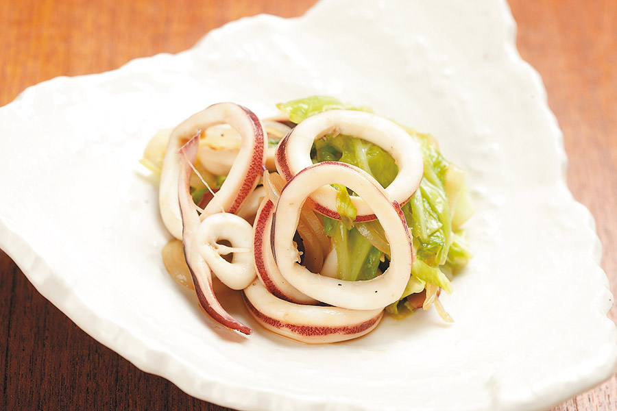 いかとキャベツの炒めもの