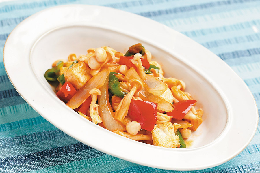 しめじと豆腐の甘酢あえ