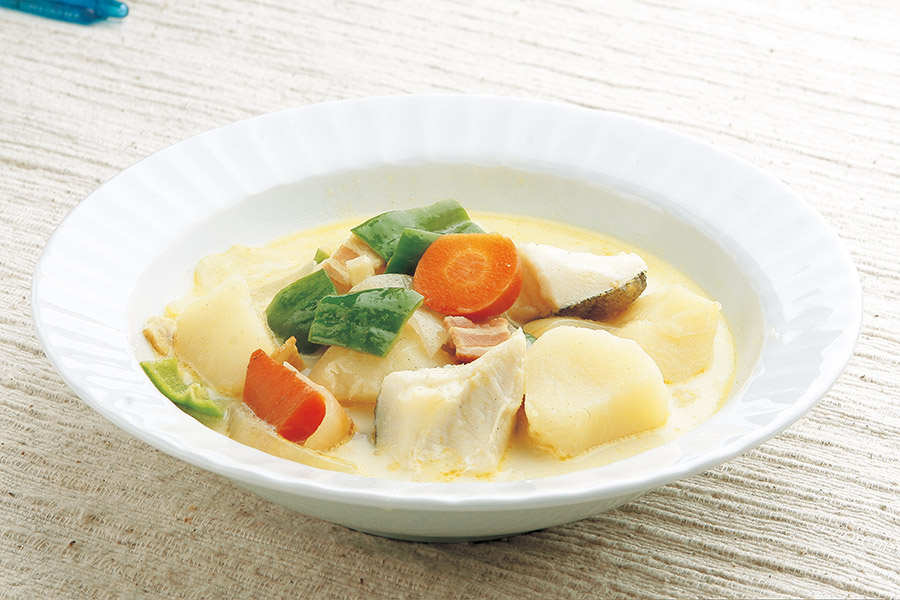たらとじゃがいものカレースープ