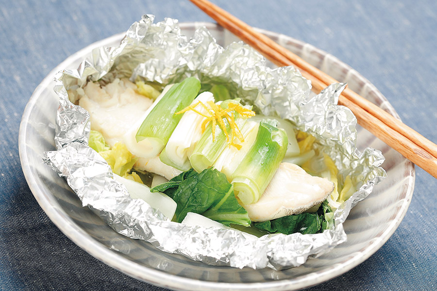 たらと白菜のゆず風味ホイル焼き
