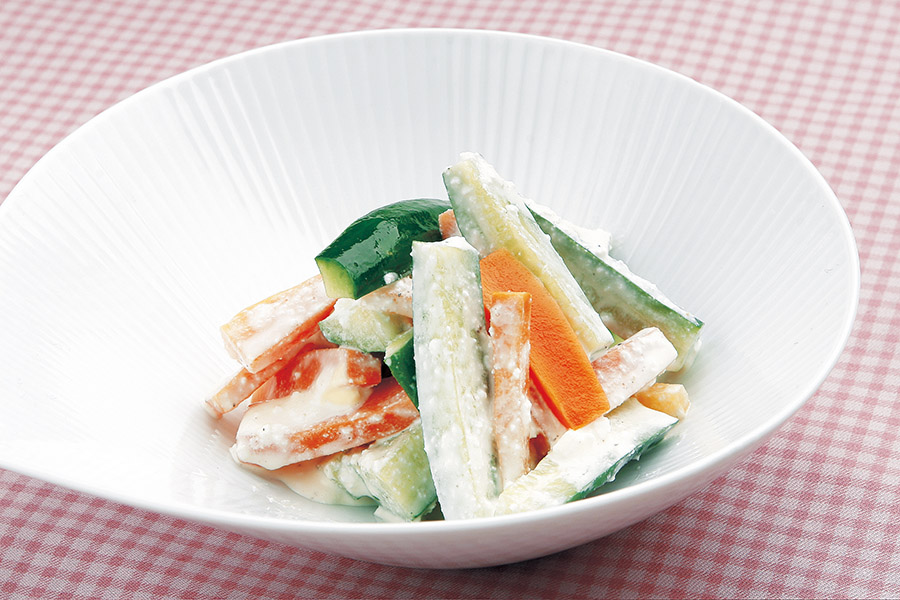 にんじんときゅうりのカッテージチーズあえ