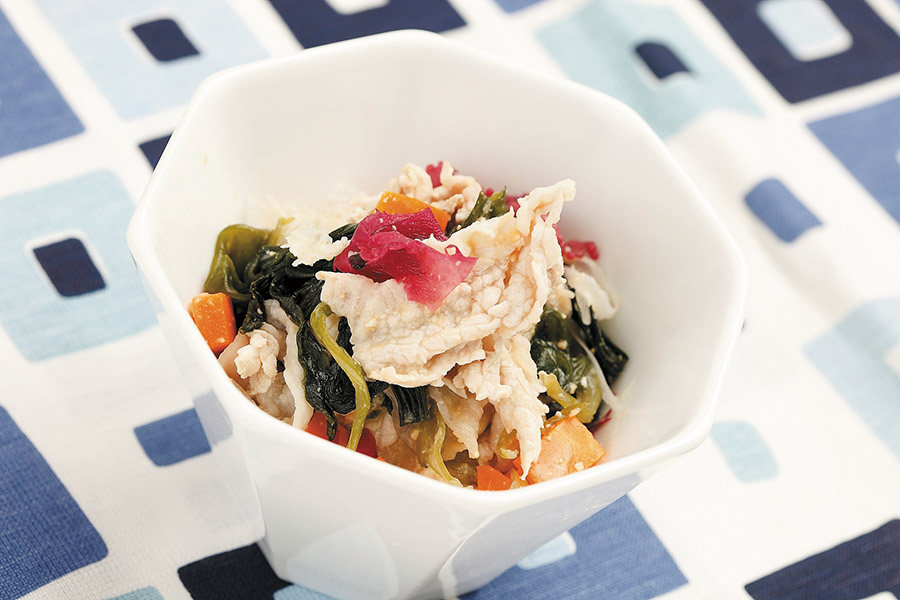 豚肉と海藻ミックスの酢みそあえ