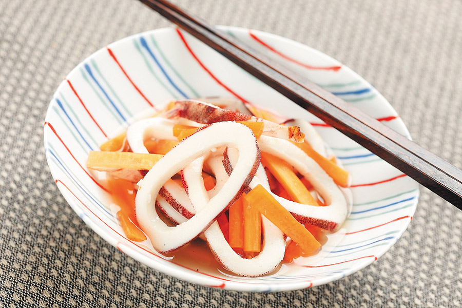 焼きいかとにんじんの酢漬け