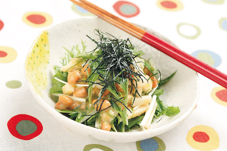 納豆と水菜のサラダ