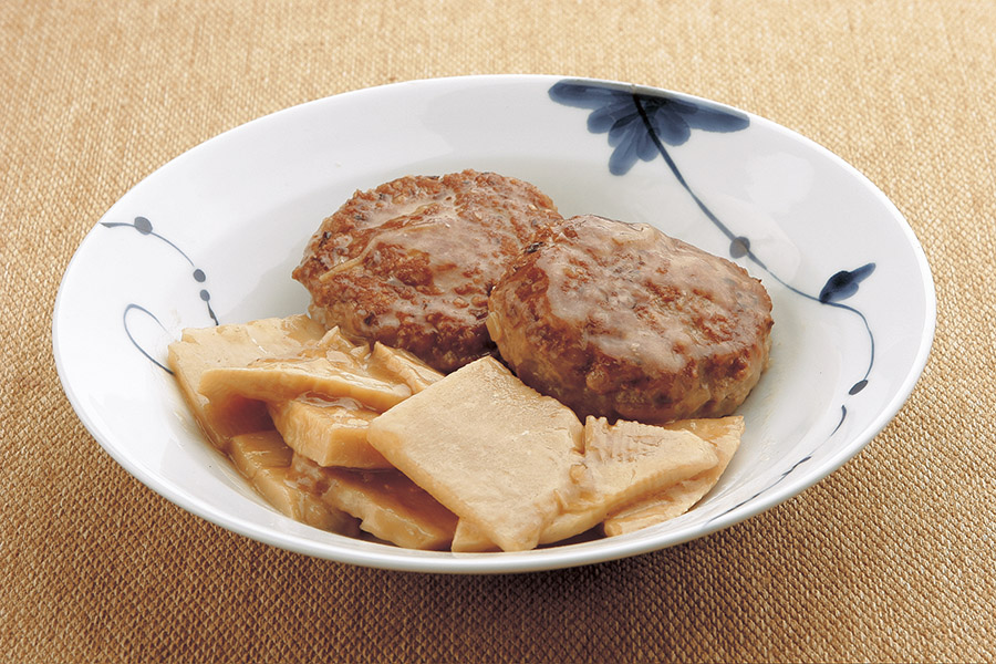 和風ハンバーグとたけのこの煮込み
