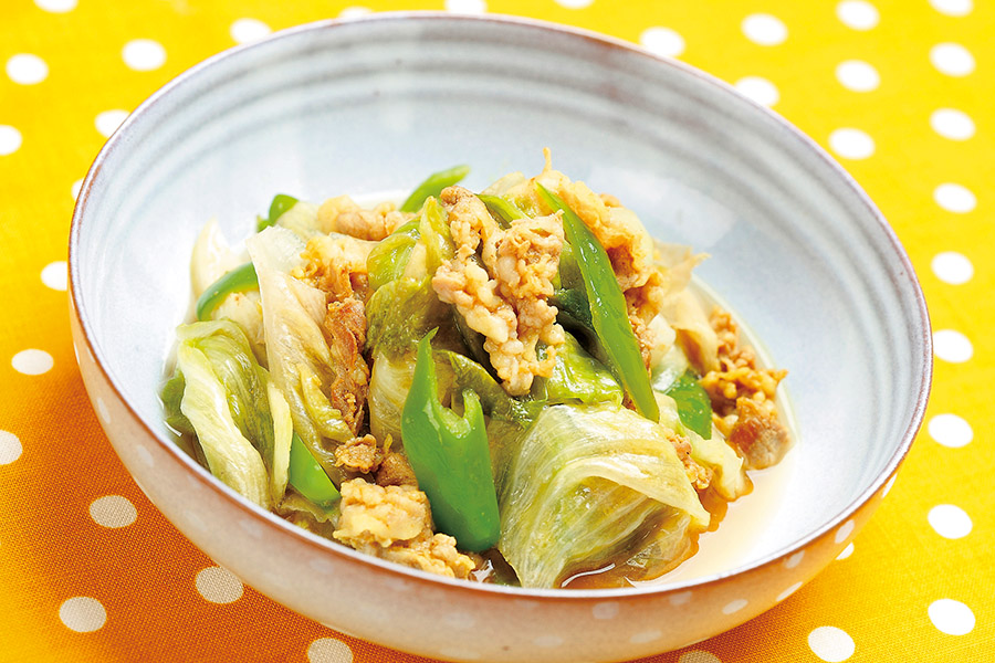 豚肉とレタスのカレー炒め