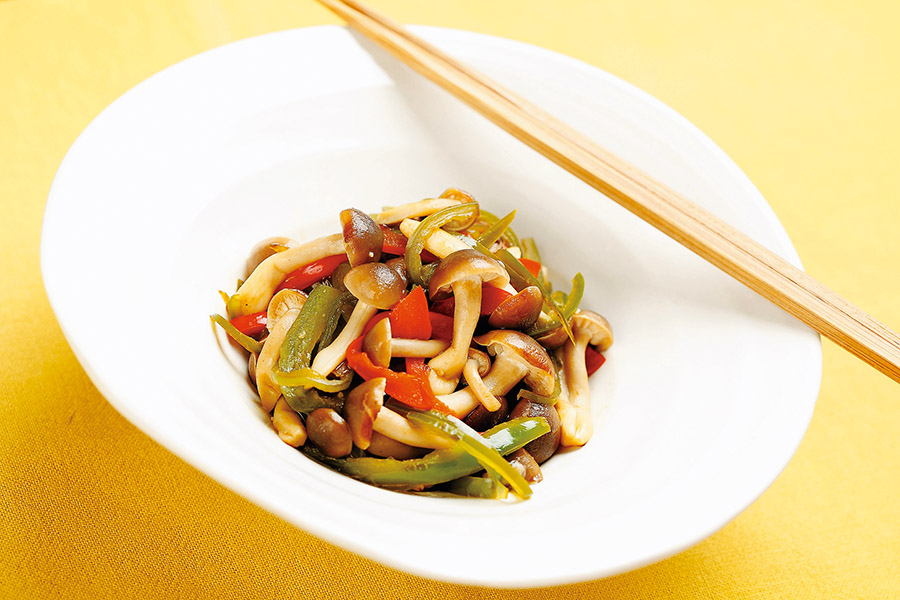 パプリカとしめじの炒めマリネ