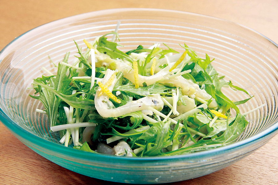 いかと水菜のみそマヨネーズサラダ