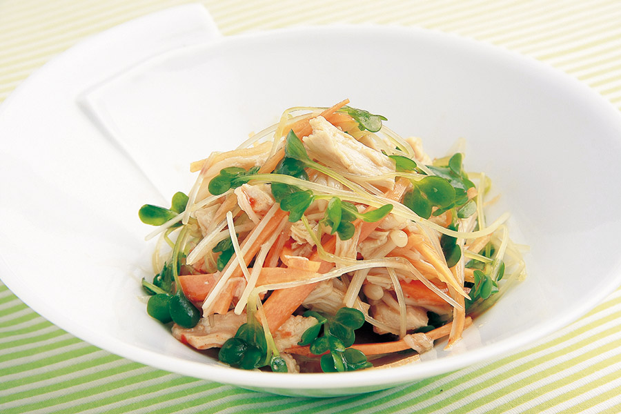 えのきと鶏むね肉の中華風あえもの