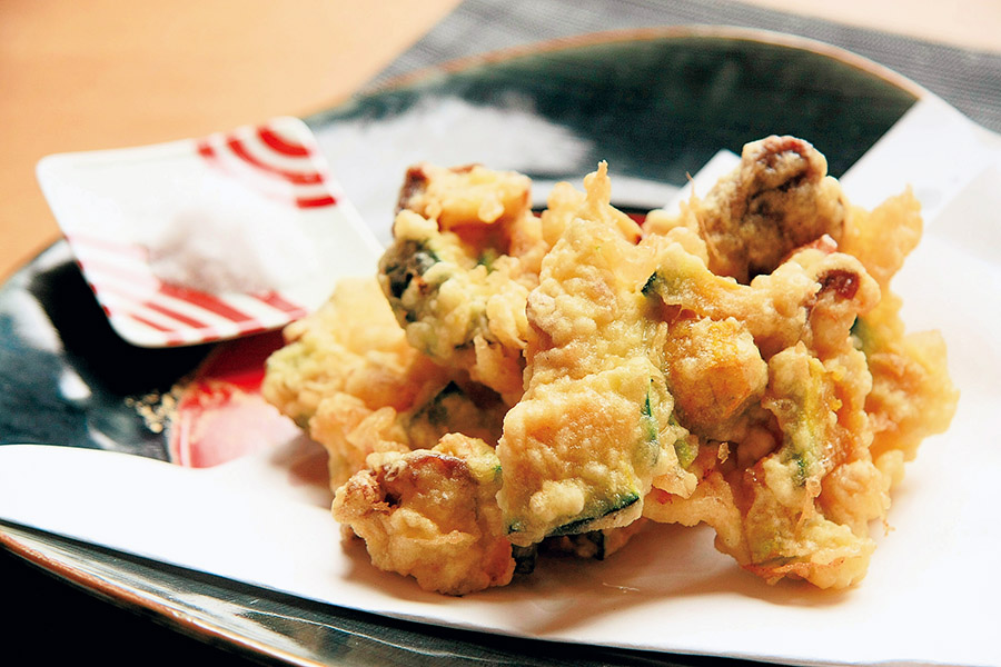 かぼちゃとしいたけのかき揚げ