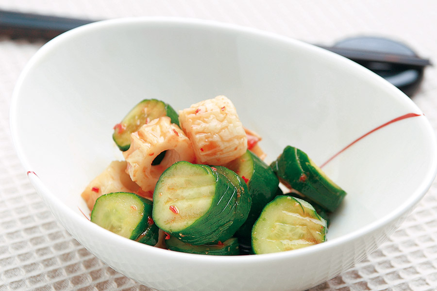 ちくわときゅうりのピリ辛あえ