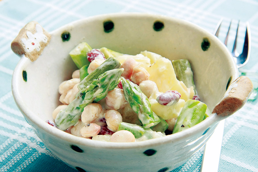 アスパラとミックス豆のサラダ