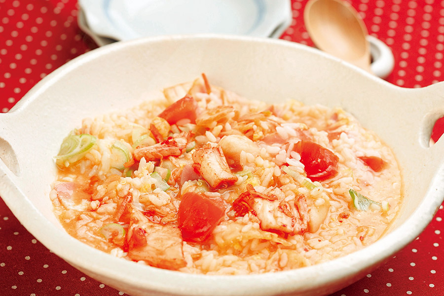 キムチとトマトの雑炊