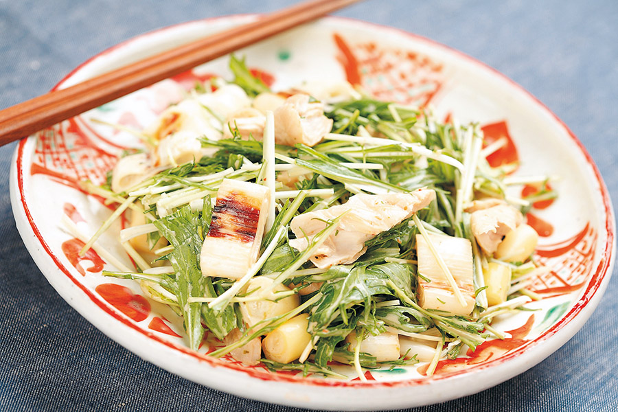 焼きささみとねぎのマヨしょうゆサラダ