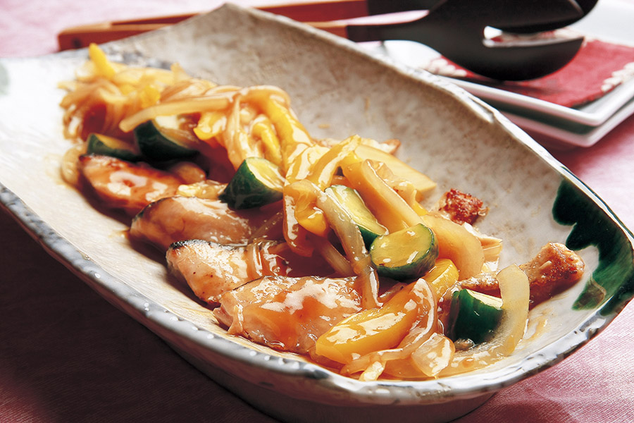 春ますの甘酢あんかけ