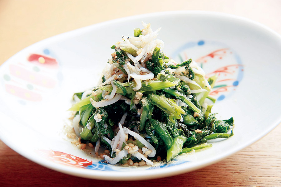 春菊としらすのごま酢あえ