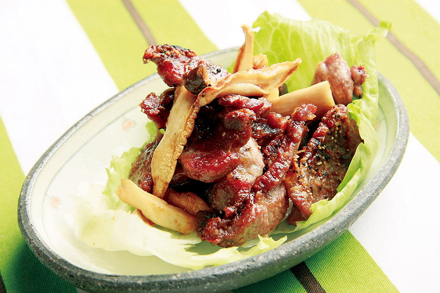 牛ロースとエリンギのグリル焼き