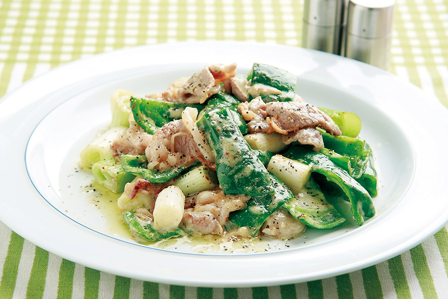 豚肉とピーマンのからしマヨネーズ炒め