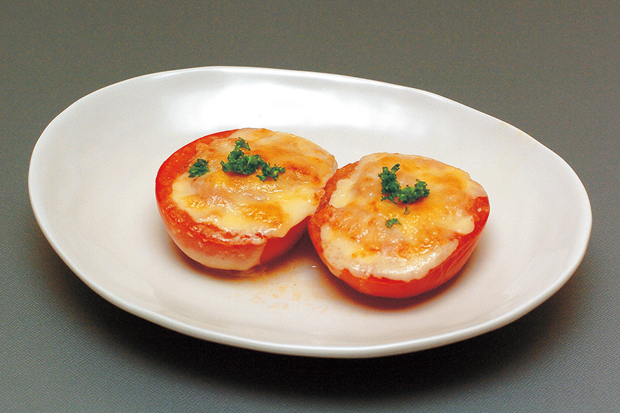 トマトのシーチキン詰めチーズ焼き