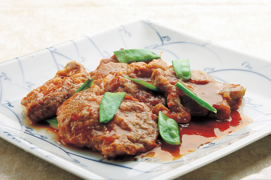 ラムピカタのケチャ煮込み